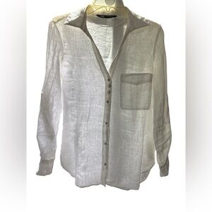 Zara White Button-Up Blouse